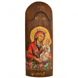 Copertina di 'Icona in legno e in rilievo "Madonna della purezza" -  dimensioni 40x15 cm'