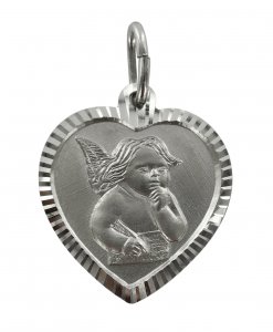 Copertina di 'Medaglia angelo  in argento 925 a forma di cuore - 1,9 cm'