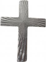 Croce clergyman con spilla in argento lucido zigrinato - altezza 2 cm