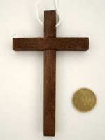 Immagine di 'Croce per Prima Comunione in legno con laccio bianco - dimensioni 10x6 cm'