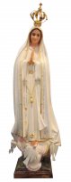 Statua Madonna di Fatima dipinta a mano con occhi di cristallo e strass (circa 85 cm)