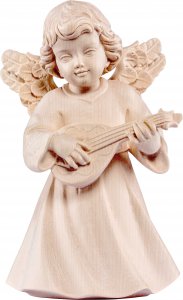 Copertina di 'Statuina dell'angioletto con mandolino, linea da 10 cm, in legno naturale, collezione Angeli Sissi - Demetz Deur'