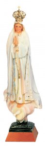 Copertina di 'Statua Madonna di Fatima dipinta a mano con occhi di cristallo e strass (circa 70 cm)'