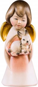 Copertina di 'Statuina dell'angioletto con coniglietto, linea da 8 cm, in legno dipinto a mano, collezione Angeli Sognatori - Demetz Deur'