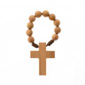 Decina rosario in legno d'ulivo - grani tondi 6 mm