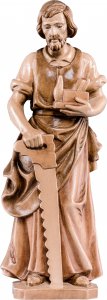 Copertina di 'San Giuseppe falegname - Demetz - Deur - Statua in legno dipinta a mano. Altezza pari a 13 cm.'