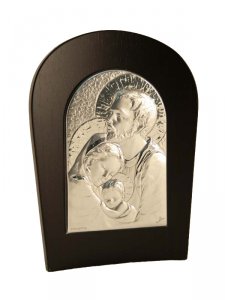 Copertina di 'Icona in lamina d'argento "Sacra Famiglia" - dimensioni 17,5x13,5 cm'