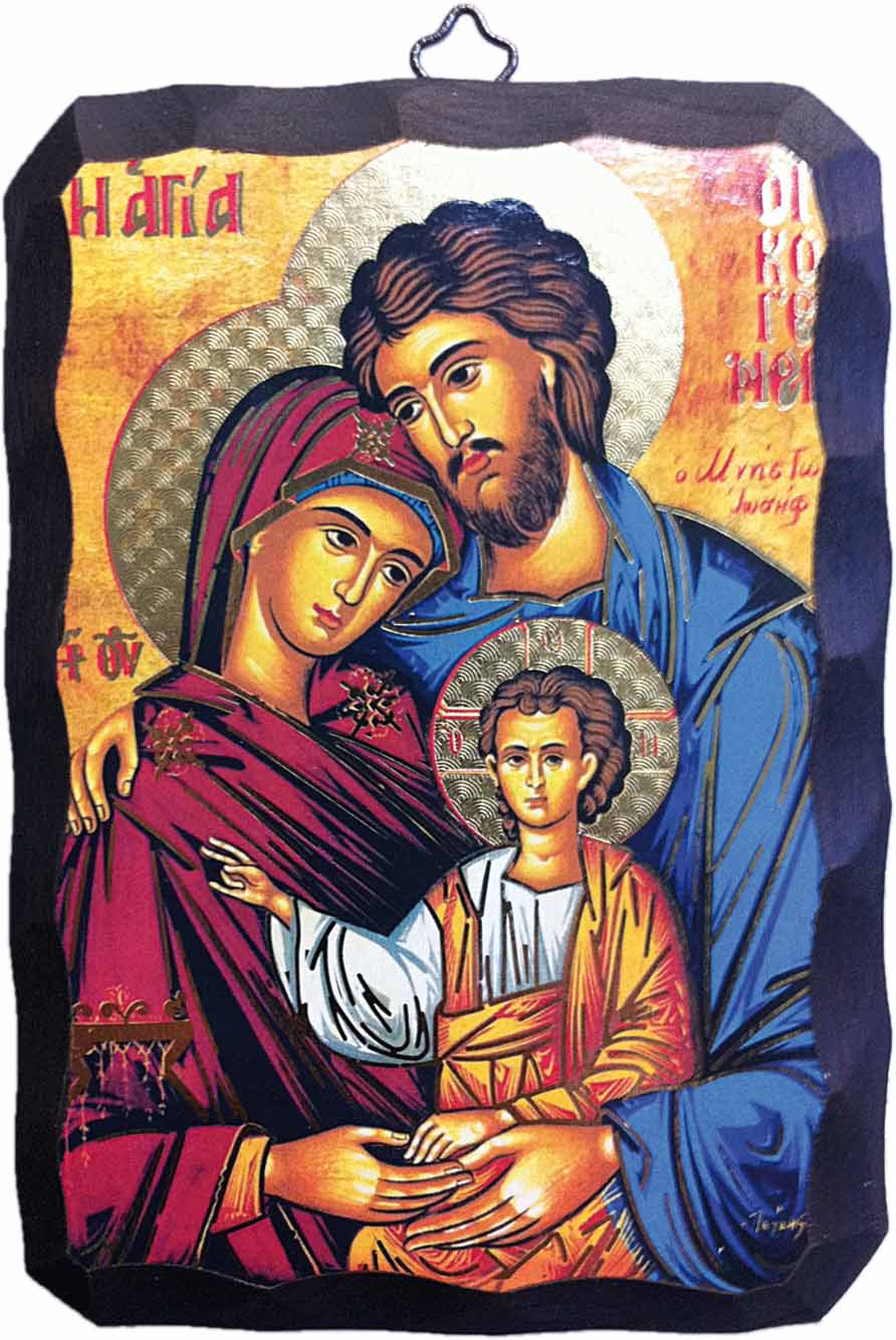 DELL'ARTE Articoli Religiosi Icona Legno cm 13x10 Sacra Famiglia 