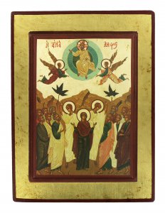 Copertina di 'Icona Ascensione di Cristo, produzione greca su legno - 26 x 19,5 cm'