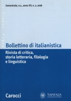 Bollettino di italianistica. Rivista di critica, storia letteraria, filologia e linguistica (2018)