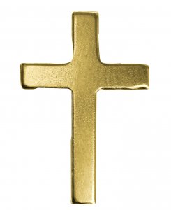 Copertina di 'Crocetta distintivo in metallo liscio dorato con spilla - 2,5 cm'