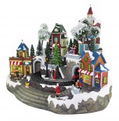 Immagine di 'Villaggio natalizio con treno e negozi, movimento, luci, musica (47 x 34 x 37 cm)'