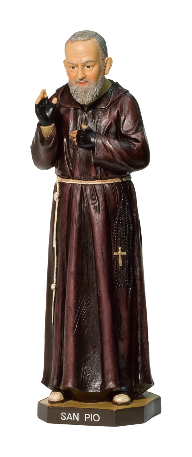 Statua Padre Pio 15-20cm in resina made in Italy 