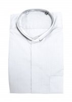 Camicia clergyman bianca manica lunga 100% cotone - collo 45