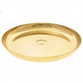 Patena a ciotola in ottone dorato con base - diametro 23 cm