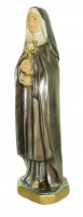 Immagine di 'Statua Santa Chiara in gesso madreperlato dipinta a mano - 20 cm'
