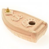 Immagine di 'Lucerna per cera liquida in ceramica a forma di barca - lunghezza 16 cm'