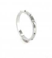 Rosario anello in argento 925 con 10 grani tondi misura italiana n16 - diametro interno mm 17,8 circa