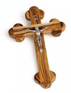 Copertina di 'Croce Trilobata in legno d'ulivo (cm 22 x 14,5)'