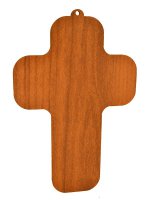 Immagine di 'Croce in legno "Padre nostro" azzurra  -  altezza 13 cm'