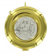 Teca eucaristica ostie con medaglia Ultima Cena -  8 cm