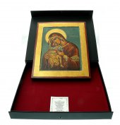 Immagine di 'Icona greca dipinta a mano "Madonna della tenerezza" - 30x22 cm'