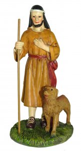 Copertina di 'Statuine presepe: Pastore con cane linea Martino Landi per presepe da cm 12'