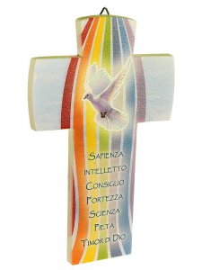 Copertina di 'Croce "I 7 doni dello Spirito Santo" - effetto pietra'