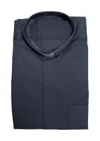 Camicia clergyman grigio scuro manica lunga 100% cotone - collo 40