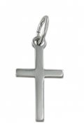 Croce liscia in argento rodiato 925 - 2 cm