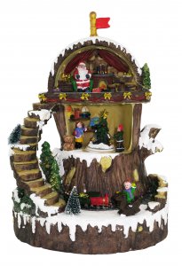 Copertina di 'Villaggio natalizio con Babbo Natale in movimento, luci, musica (22 x 30,5 x 17,5 cm)'