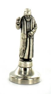 Copertina di 'Statuetta Padre Pio in metallo argentato con calamita - 5 cm'