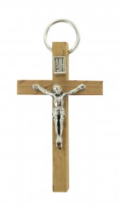 Copertina di 'Croce in legno color grezzo con Cristo - 4,5 cm'