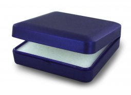 Copertina di 'Scatolina Portarosario in plastica rigida di colore blu - 4 x 4 cm'