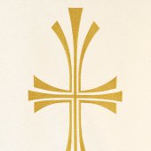 Immagine di 'Coprileggio avorio con croce stilizzata dorata'
