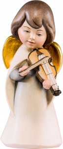 Copertina di 'Statuina dell'angioletto con violino, linea da 8 cm, in legno dipinto a mano, collezione Angeli Sognatori - Demetz Deur'