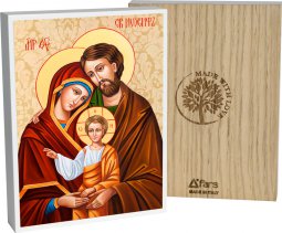 Copertina di 'Icona rettangolare in legno "Sacra Famiglia" - dimensioni 12x9 cm'