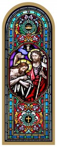 Copertina di 'Tavola Battesimo di Gesu stampa tipo vetrata su legno - 10 x 27 cm'