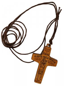 Copertina di 'Croce in legno con laccio "Buon pastore" - dimensioni 4x25 cm'