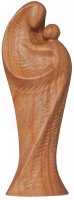Statua in legno di ciliegio "Madonna con bambino" stilizzata - altezza 23 cm