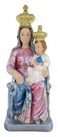 Statua Madonna Novi Velia in gesso madreperlato dipinta a mano - 40 cm
