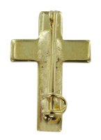 Immagine di 'Crocetta distintivo in metallo dorato zigrinato con spilla - 2,5 cm'