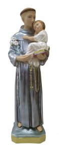 Copertina di 'Statua Sant'Antonio in gesso madreperlato dipinta a mano - 50 cm'