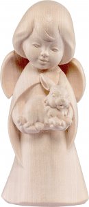 Copertina di 'Statuina dell'angioletto con coniglietto, linea da 11 cm, in legno naturale, collezione Angeli Sognatori - Demetz Deur'