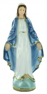 Copertina di 'Statua Madonna Miracolosa in gesso madreperlato dipinta a mano - 15 cm'