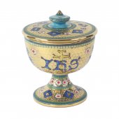 Pisside in ceramica simbolo IHS "Modello Bizantino" - 14 cm
