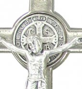 Immagine di 'Croce San Benedetto in metallo nichelato - 7,5 cm'