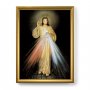Quadro "Gesù Misericordioso" con lamina oro e cornice dorata - dimensioni 44x34 cm