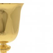 Immagine di 'Calice dorato con base decorata stile rococ - altezza 23,5 cm'