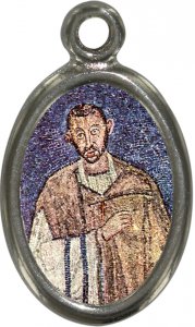 Copertina di 'Medaglia Sant Ambrogio in metallo nichelato e resina - 1,5 cm'